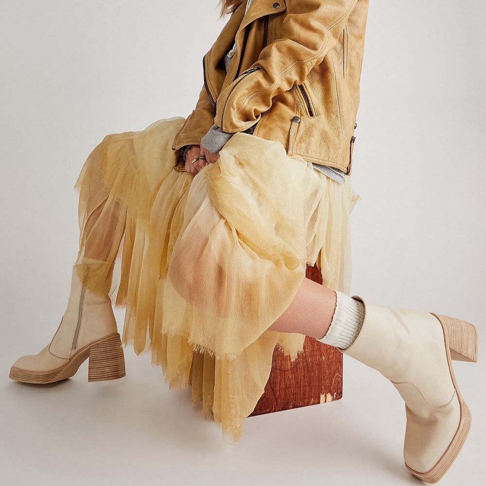 Free People Ruby Cream Platform Ankle Boots